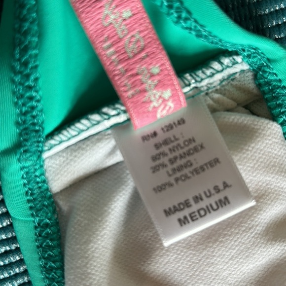 Dippin’ Daisy’s Bandeau Halter Bikini Swim Top Green Blue - Picture 8 of 8